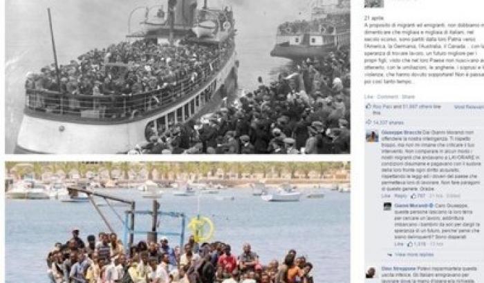 Morandi su Fb: anche noi siamo stati migranti. Bufera di insulti xenofobi