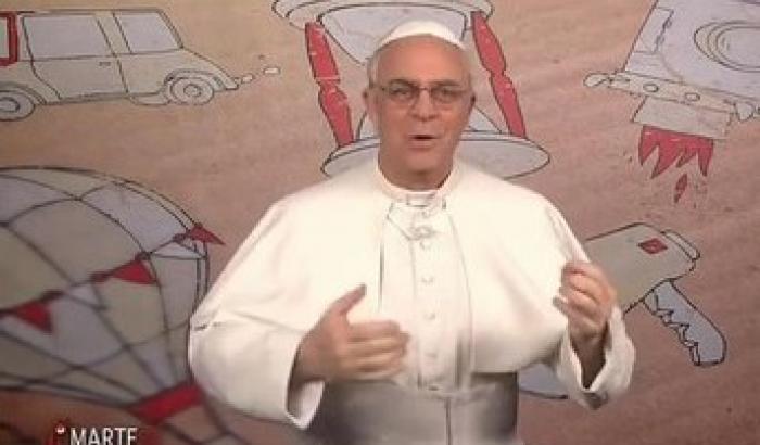 Crozza imita il Papa: Marino mi &egrave; apparso come la Madonna